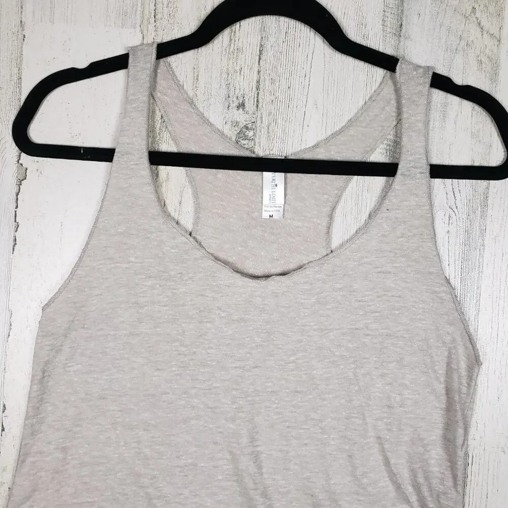 NWOT Over The Limit Apparel Oatmeal Racerback Tank Top Women's Size Medium